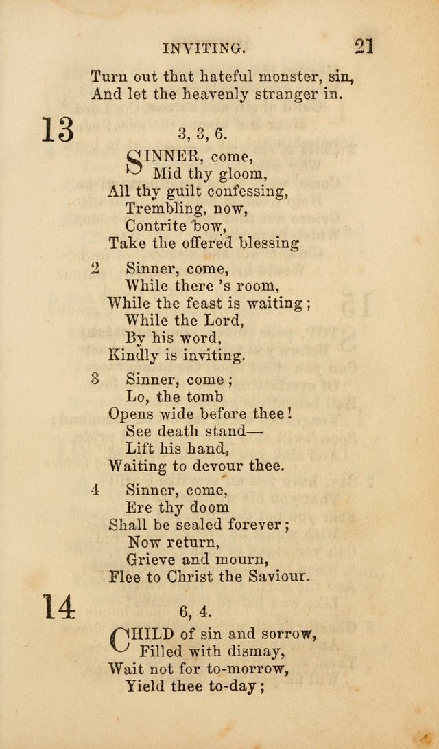 Select Melodies; Comprising the Best Hymns and Spiritual Songs in Common Use, and not generally found in standard church hymn-books: as also a number of original pieces, and translations from...German page 23