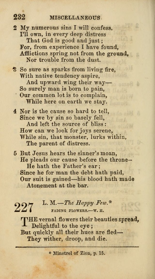 Select Melodies; Comprising the Best Hymns and Spiritual Songs in Common Use, and not generally found in standard church hymn-books: as also a number of original pieces, and translations from...German page 234