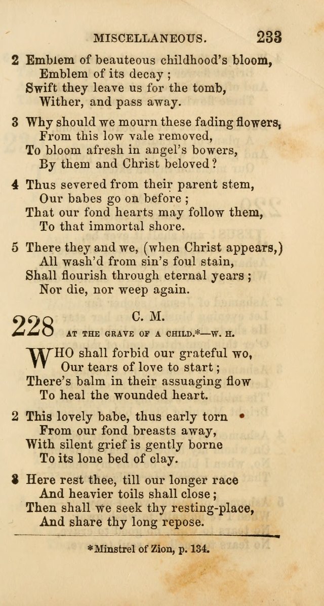 Select Melodies; Comprising the Best Hymns and Spiritual Songs in Common Use, and not generally found in standard church hymn-books: as also a number of original pieces, and translations from...German page 235