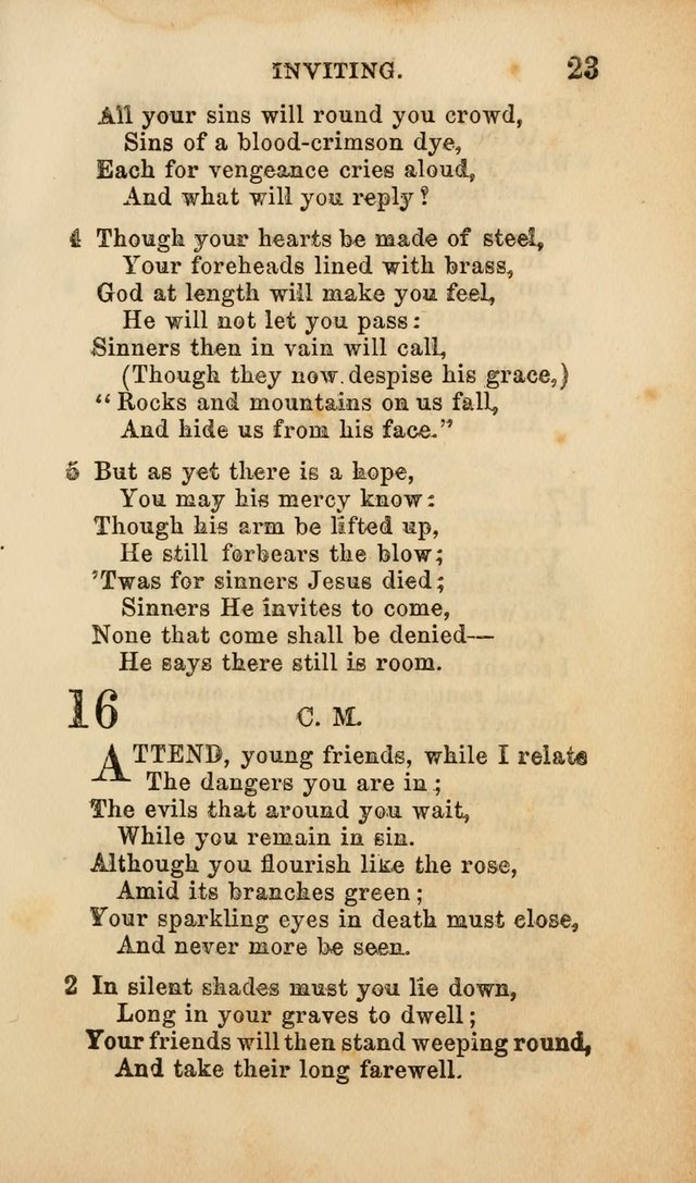 Select Melodies; Comprising the Best Hymns and Spiritual Songs in Common Use, and not generally found in standard church hymn-books: as also a number of original pieces, and translations from...German page 25