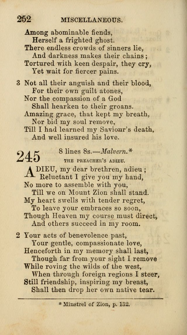 Select Melodies; Comprising the Best Hymns and Spiritual Songs in Common Use, and not generally found in standard church hymn-books: as also a number of original pieces, and translations from...German page 254