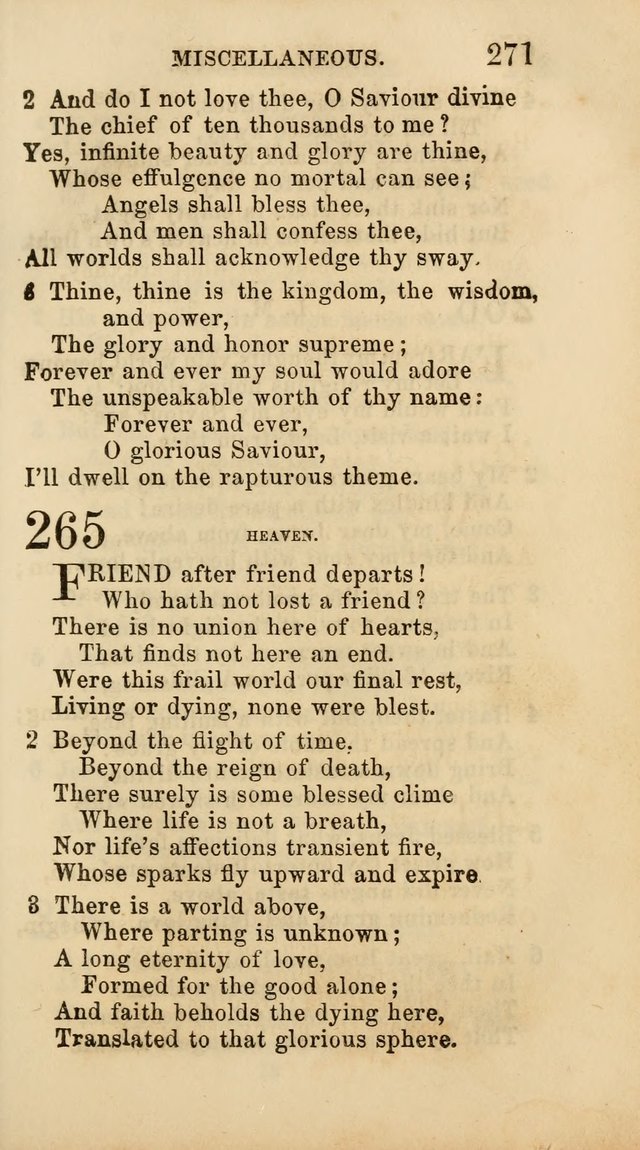 Select Melodies; Comprising the Best Hymns and Spiritual Songs in Common Use, and not generally found in standard church hymn-books: as also a number of original pieces, and translations from...German page 273