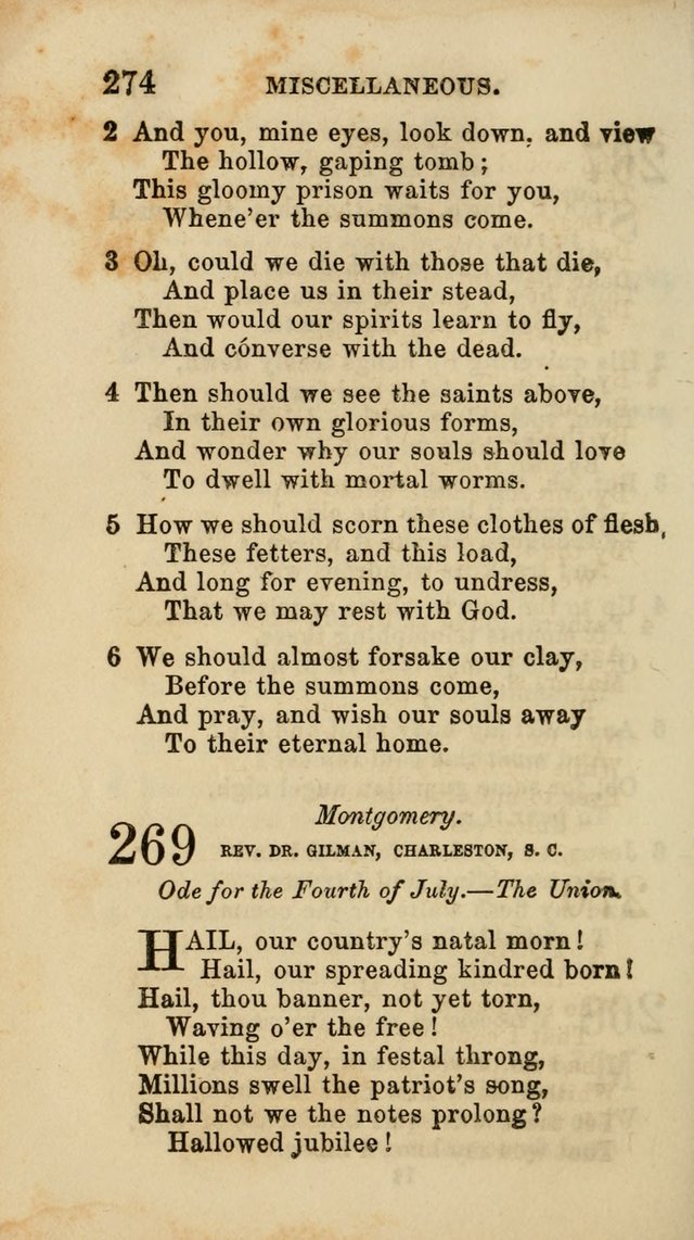 Select Melodies; Comprising the Best Hymns and Spiritual Songs in Common Use, and not generally found in standard church hymn-books: as also a number of original pieces, and translations from...German page 276