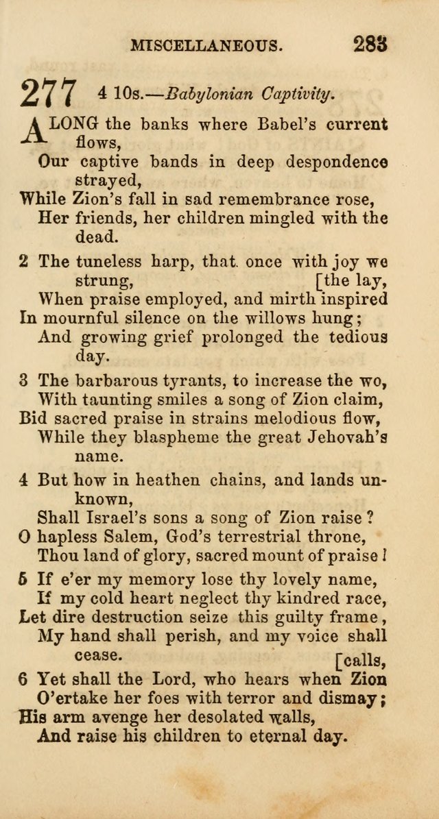 Select Melodies; Comprising the Best Hymns and Spiritual Songs in Common Use, and not generally found in standard church hymn-books: as also a number of original pieces, and translations from...German page 285