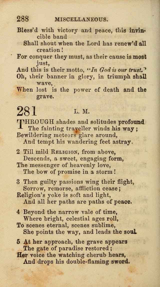 Select Melodies; Comprising the Best Hymns and Spiritual Songs in Common Use, and not generally found in standard church hymn-books: as also a number of original pieces, and translations from...German page 290