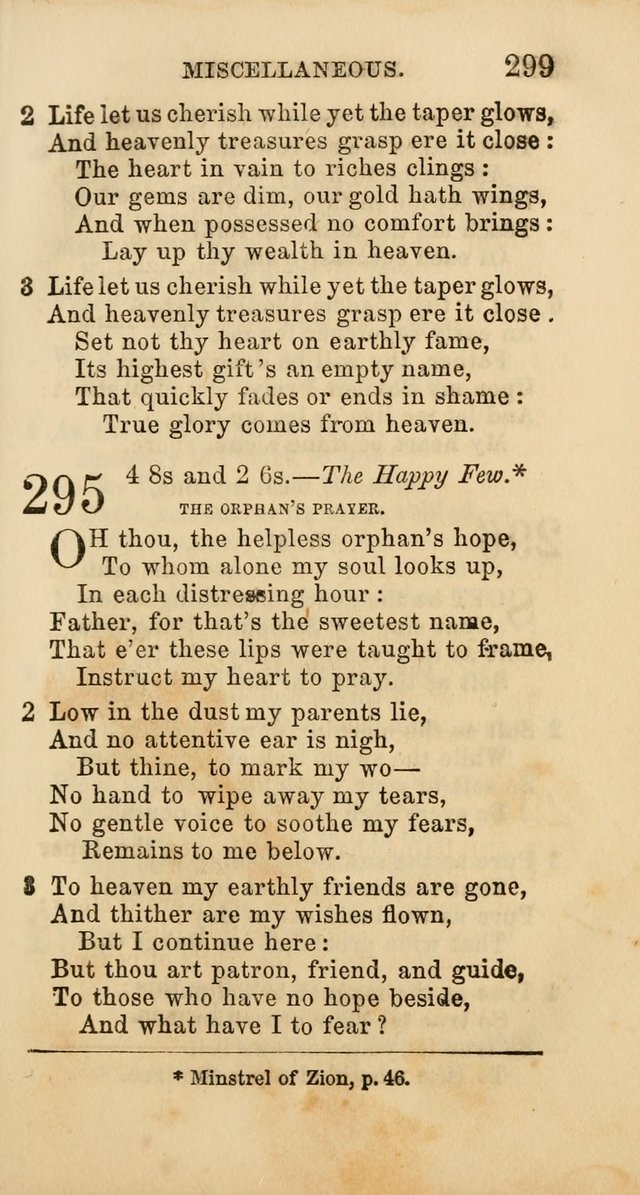 Select Melodies; Comprising the Best Hymns and Spiritual Songs in Common Use, and not generally found in standard church hymn-books: as also a number of original pieces, and translations from...German page 301