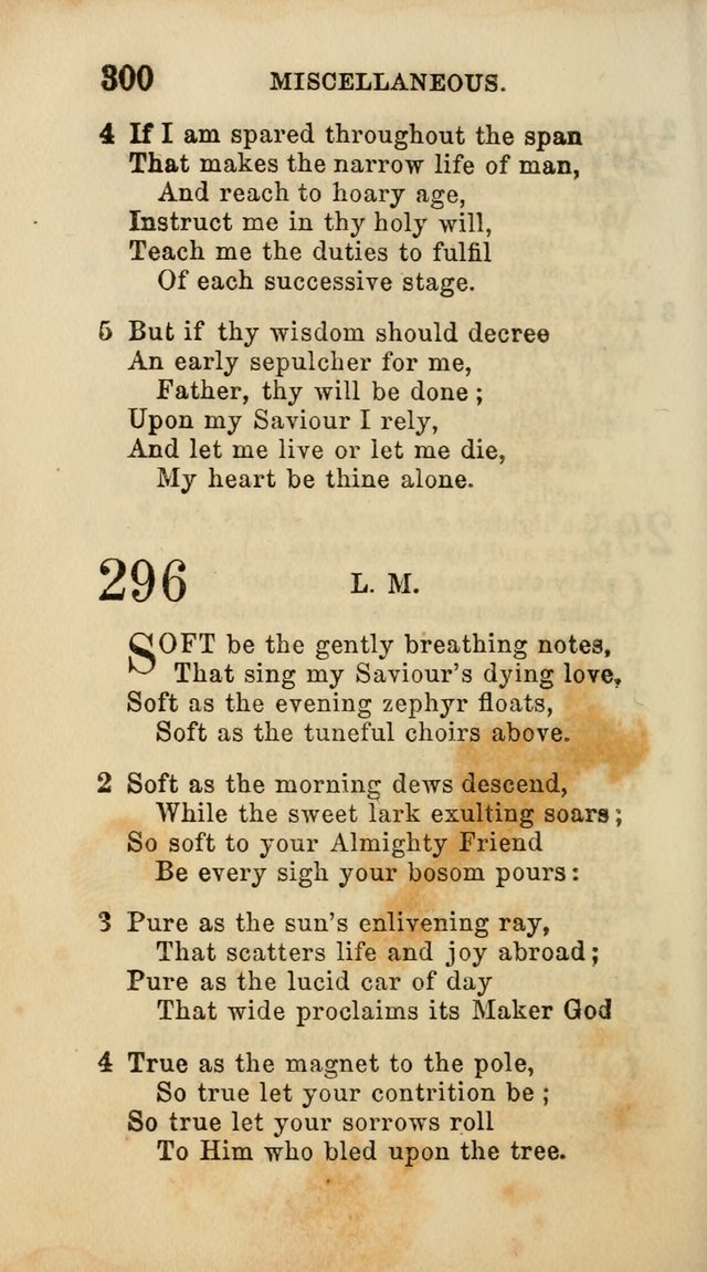 Select Melodies; Comprising the Best Hymns and Spiritual Songs in Common Use, and not generally found in standard church hymn-books: as also a number of original pieces, and translations from...German page 302