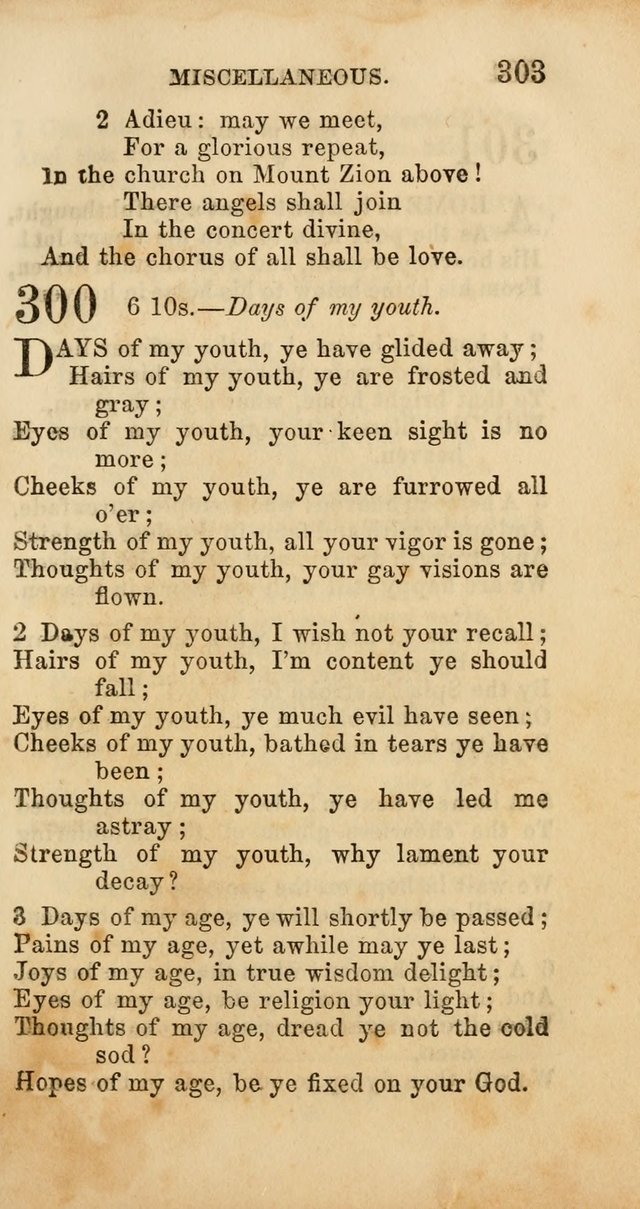 Select Melodies; Comprising the Best Hymns and Spiritual Songs in Common Use, and not generally found in standard church hymn-books: as also a number of original pieces, and translations from...German page 305
