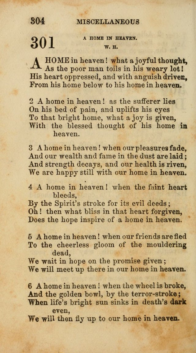 Select Melodies; Comprising the Best Hymns and Spiritual Songs in Common Use, and not generally found in standard church hymn-books: as also a number of original pieces, and translations from...German page 306