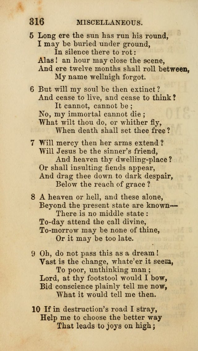 Select Melodies; Comprising the Best Hymns and Spiritual Songs in Common Use, and not generally found in standard church hymn-books: as also a number of original pieces, and translations from...German page 318