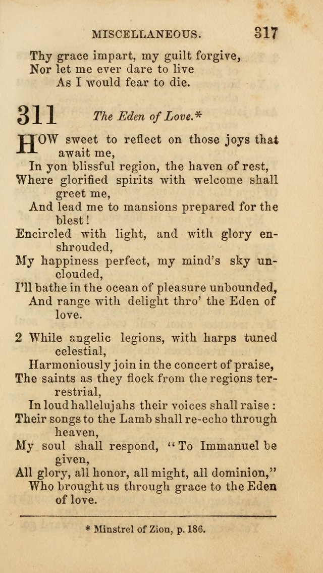 Select Melodies; Comprising the Best Hymns and Spiritual Songs in Common Use, and not generally found in standard church hymn-books: as also a number of original pieces, and translations from...German page 319