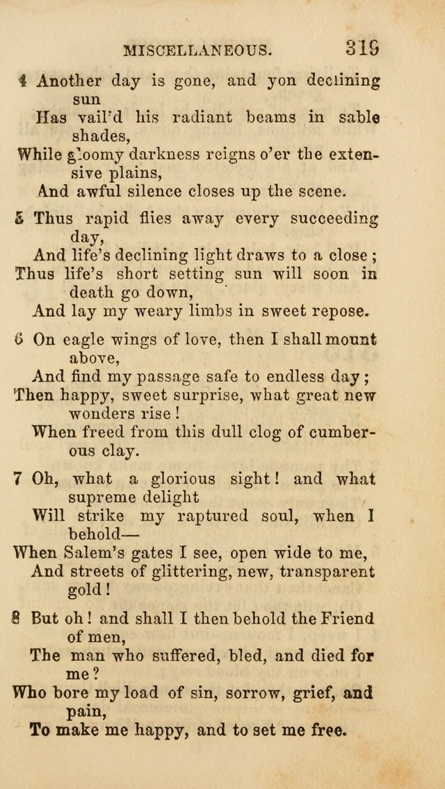 Select Melodies; Comprising the Best Hymns and Spiritual Songs in Common Use, and not generally found in standard church hymn-books: as also a number of original pieces, and translations from...German page 321