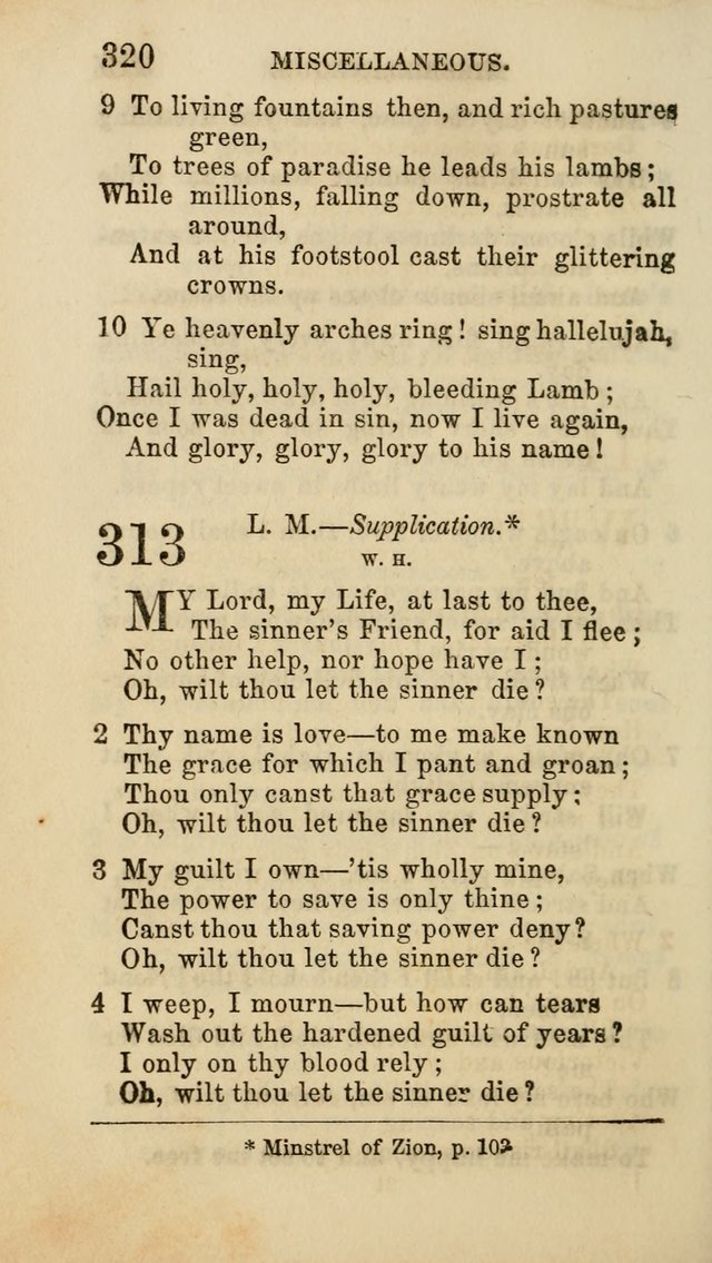 Select Melodies; Comprising the Best Hymns and Spiritual Songs in Common Use, and not generally found in standard church hymn-books: as also a number of original pieces, and translations from...German page 322