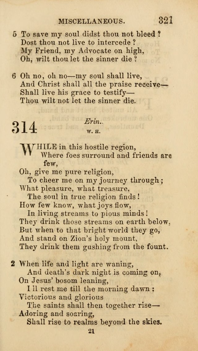 Select Melodies; Comprising the Best Hymns and Spiritual Songs in Common Use, and not generally found in standard church hymn-books: as also a number of original pieces, and translations from...German page 323