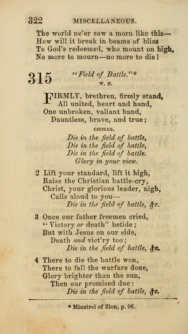 Select Melodies; Comprising the Best Hymns and Spiritual Songs in Common Use, and not generally found in standard church hymn-books: as also a number of original pieces, and translations from...German page 324