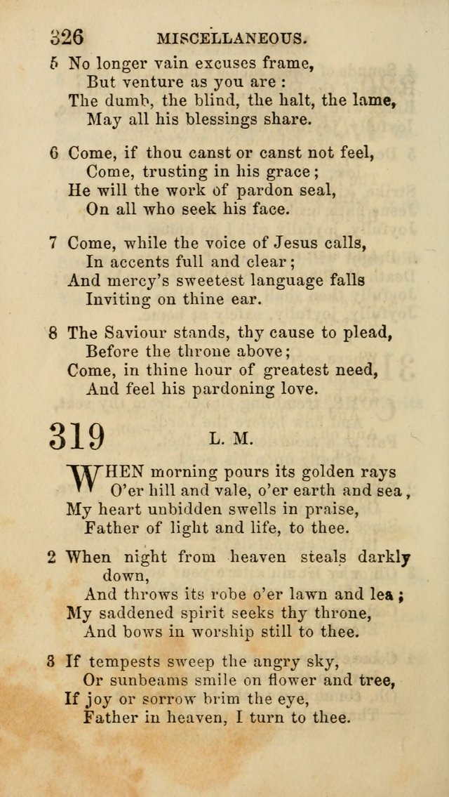 Select Melodies; Comprising the Best Hymns and Spiritual Songs in Common Use, and not generally found in standard church hymn-books: as also a number of original pieces, and translations from...German page 328