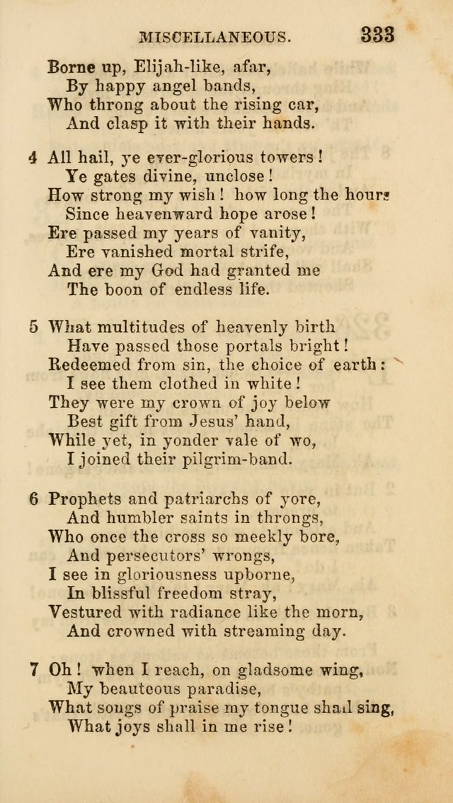 Select Melodies; Comprising the Best Hymns and Spiritual Songs in Common Use, and not generally found in standard church hymn-books: as also a number of original pieces, and translations from...German page 335