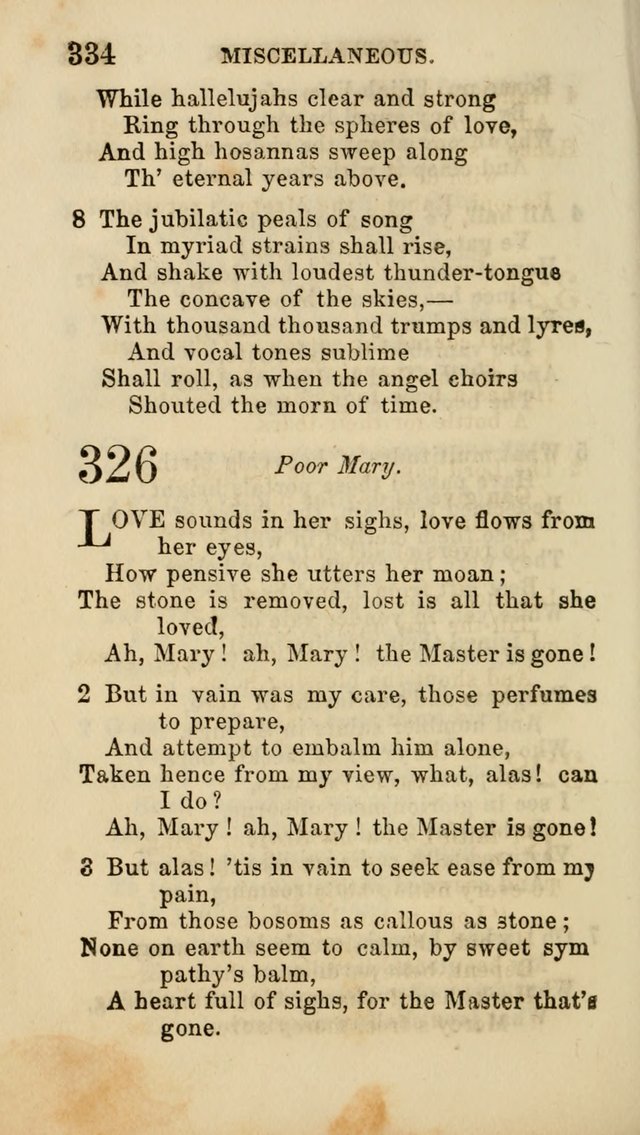 Select Melodies; Comprising the Best Hymns and Spiritual Songs in Common Use, and not generally found in standard church hymn-books: as also a number of original pieces, and translations from...German page 336