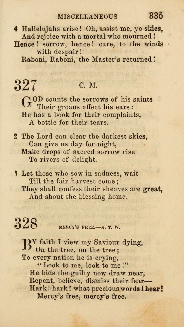 Select Melodies; Comprising the Best Hymns and Spiritual Songs in Common Use, and not generally found in standard church hymn-books: as also a number of original pieces, and translations from...German page 337