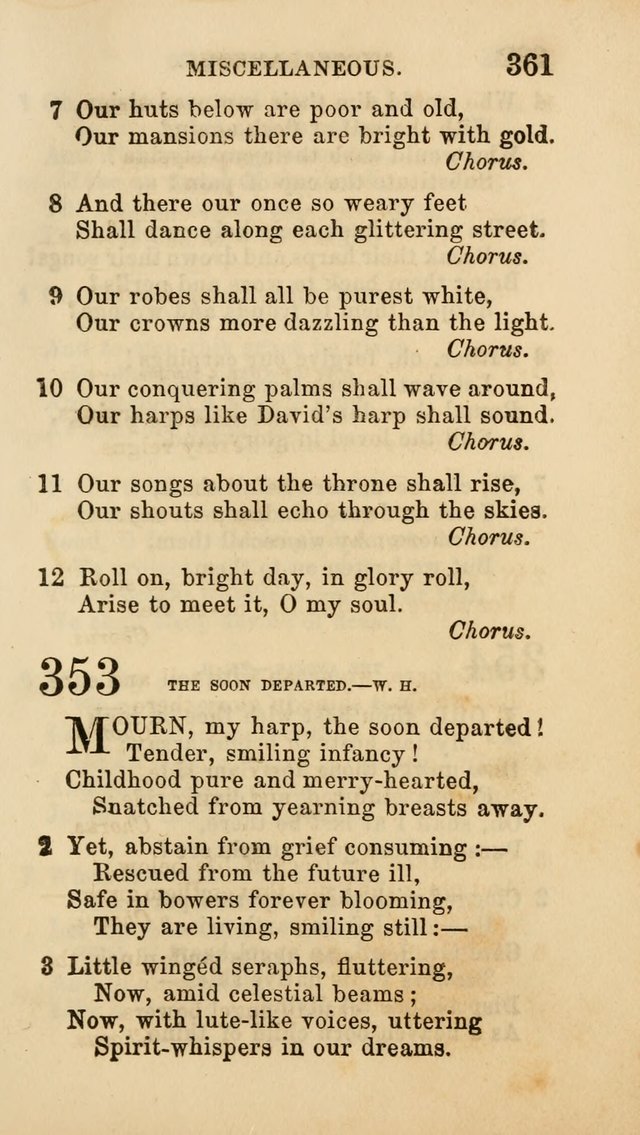 Select Melodies; Comprising the Best Hymns and Spiritual Songs in Common Use, and not generally found in standard church hymn-books: as also a number of original pieces, and translations from...German page 363