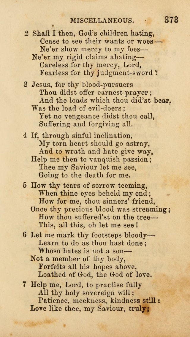 Select Melodies; Comprising the Best Hymns and Spiritual Songs in Common Use, and not generally found in standard church hymn-books: as also a number of original pieces, and translations from...German page 377