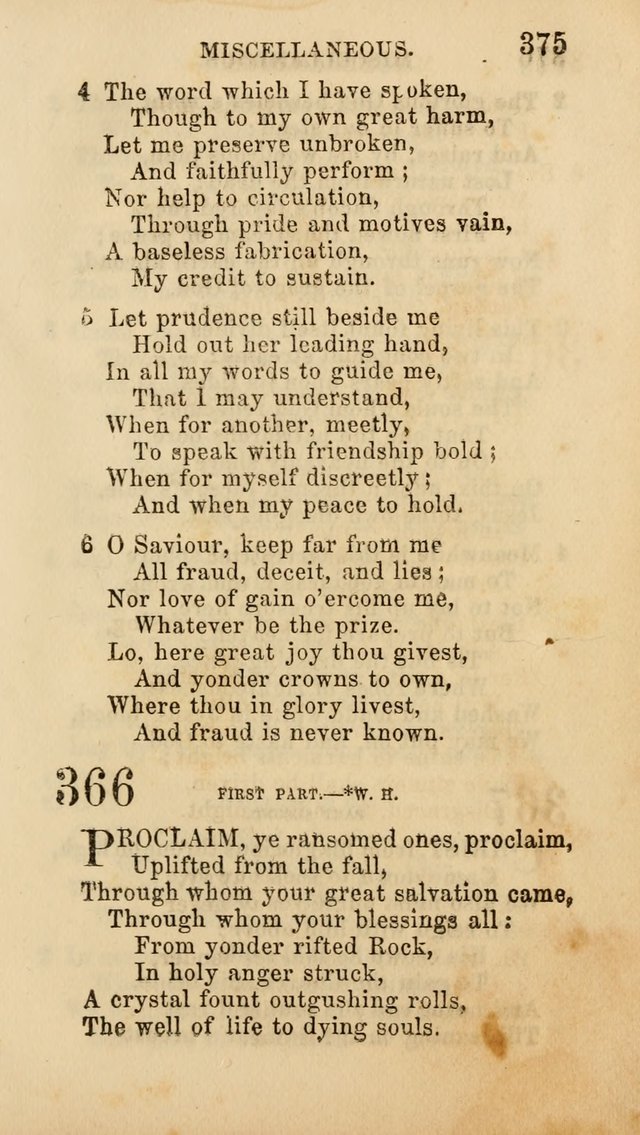 Select Melodies; Comprising the Best Hymns and Spiritual Songs in Common Use, and not generally found in standard church hymn-books: as also a number of original pieces, and translations from...German page 379