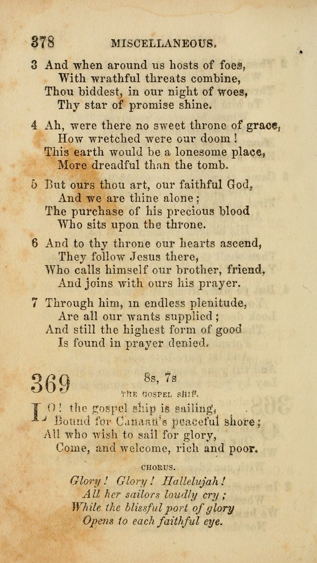 Select Melodies; Comprising the Best Hymns and Spiritual Songs in Common Use, and not generally found in standard church hymn-books: as also a number of original pieces, and translations from...German page 382