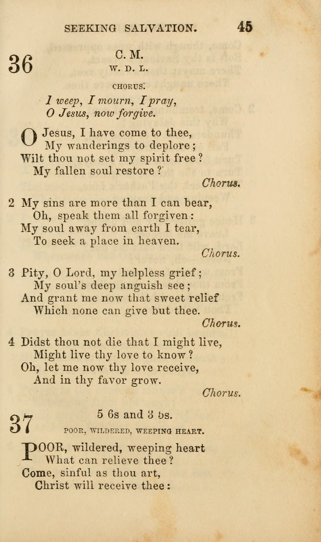 Select Melodies; Comprising the Best Hymns and Spiritual Songs in Common Use, and not generally found in standard church hymn-books: as also a number of original pieces, and translations from...German page 47