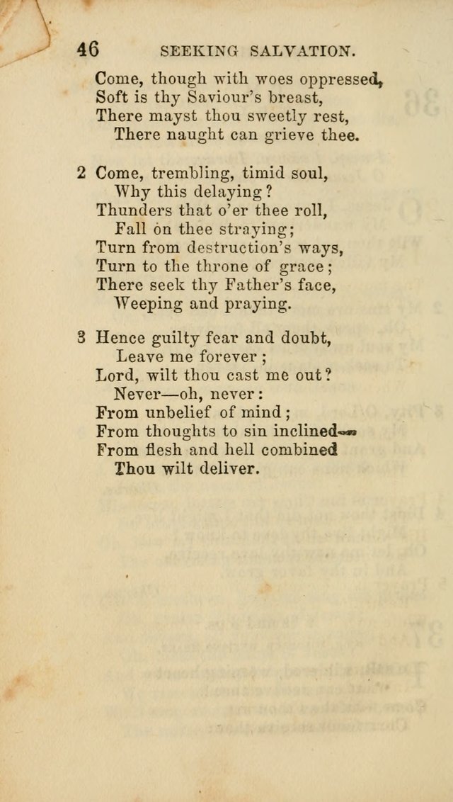 Select Melodies; Comprising the Best Hymns and Spiritual Songs in Common Use, and not generally found in standard church hymn-books: as also a number of original pieces, and translations from...German page 48