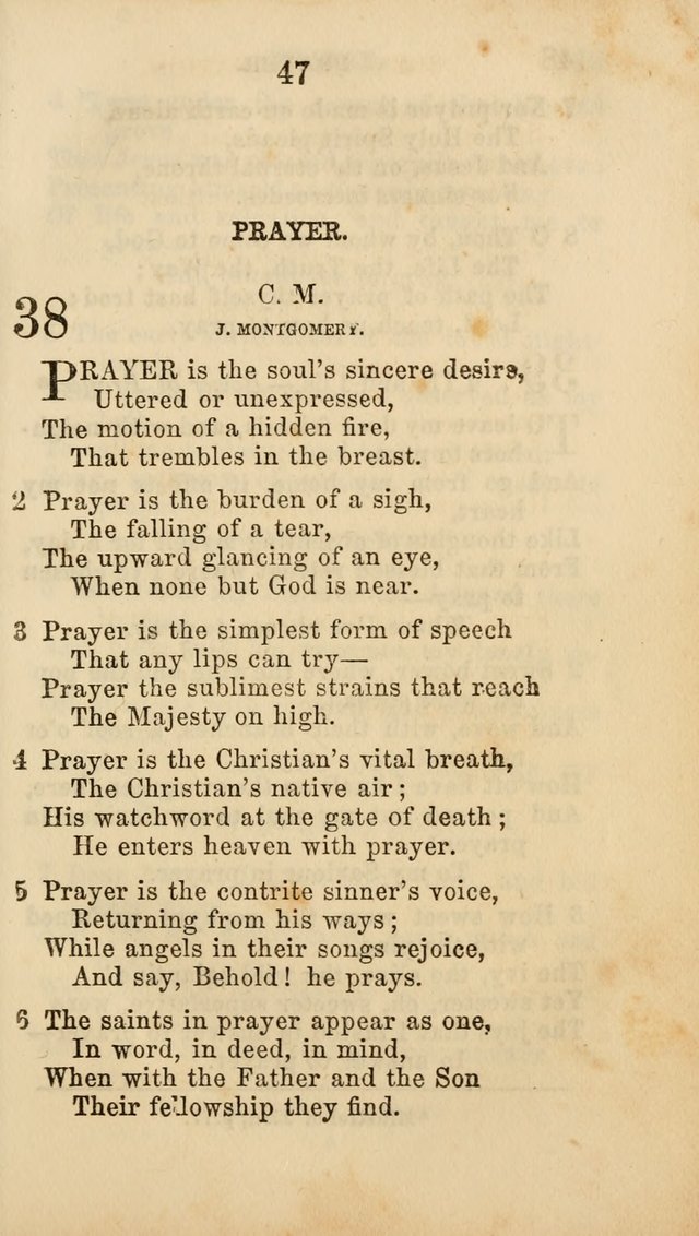 Select Melodies; Comprising the Best Hymns and Spiritual Songs in Common Use, and not generally found in standard church hymn-books: as also a number of original pieces, and translations from...German page 49