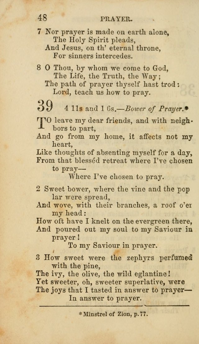 Select Melodies; Comprising the Best Hymns and Spiritual Songs in Common Use, and not generally found in standard church hymn-books: as also a number of original pieces, and translations from...German page 50