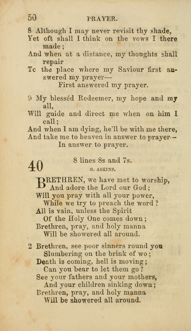 Select Melodies; Comprising the Best Hymns and Spiritual Songs in Common Use, and not generally found in standard church hymn-books: as also a number of original pieces, and translations from...German page 52