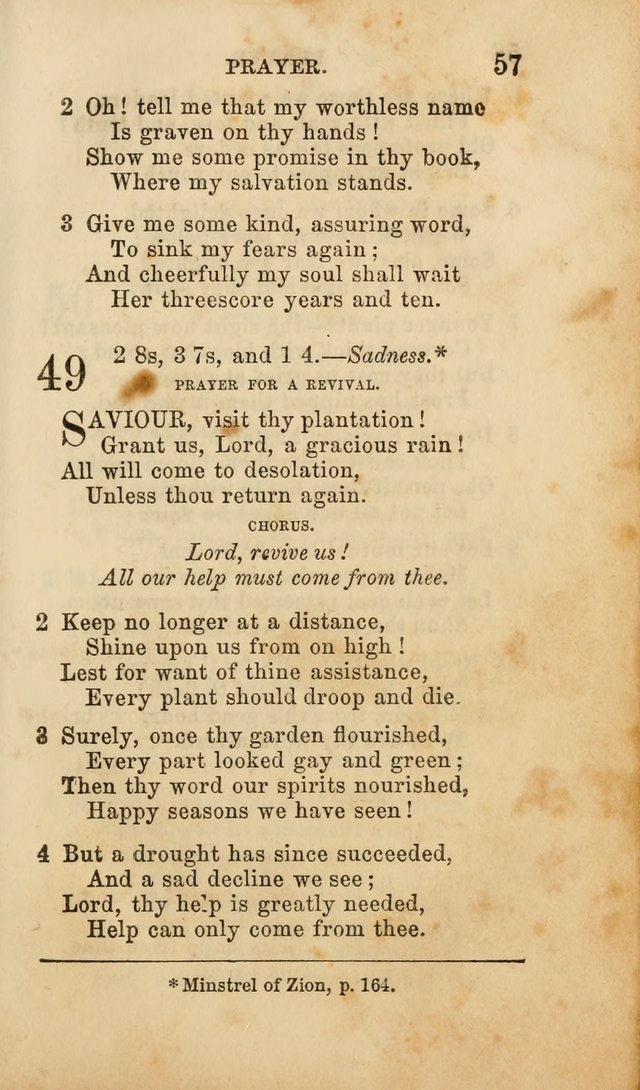 Select Melodies; Comprising the Best Hymns and Spiritual Songs in Common Use, and not generally found in standard church hymn-books: as also a number of original pieces, and translations from...German page 59