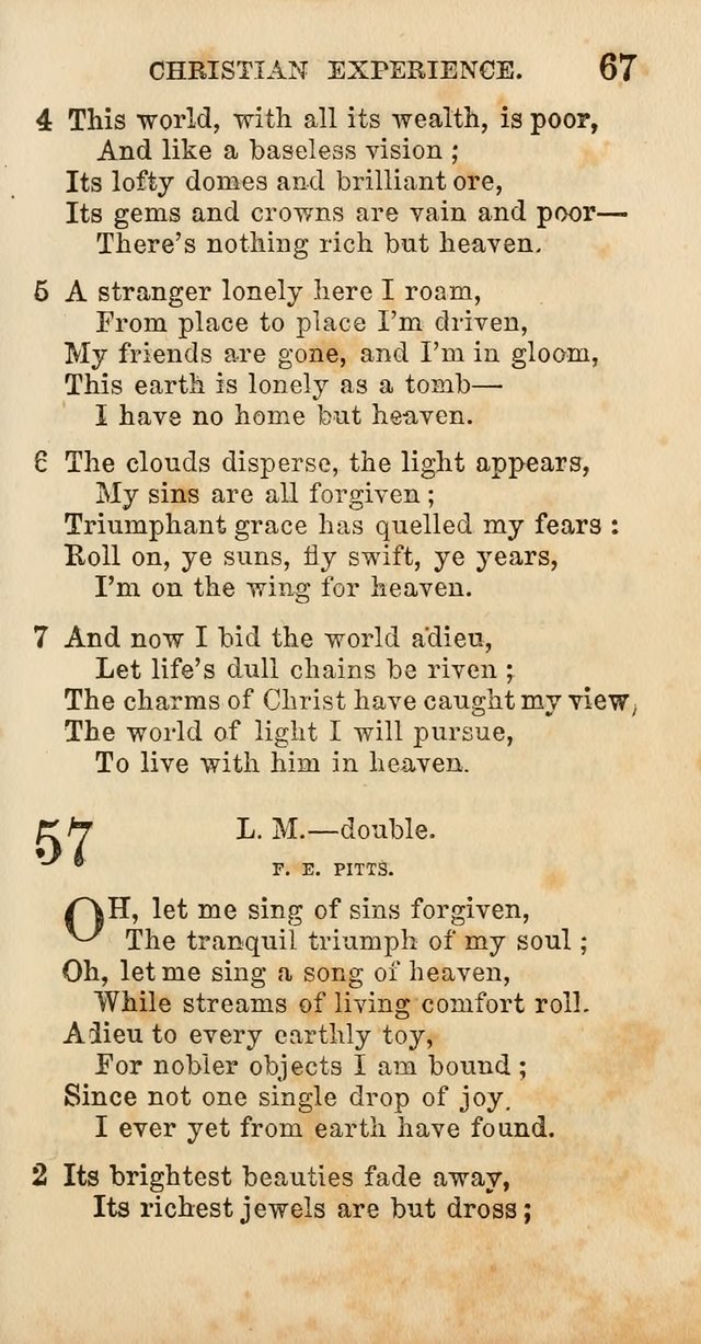 Select Melodies; Comprising the Best Hymns and Spiritual Songs in Common Use, and not generally found in standard church hymn-books: as also a number of original pieces, and translations from...German page 69