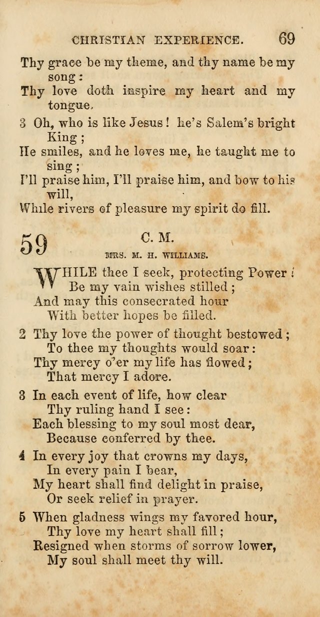 Select Melodies; Comprising the Best Hymns and Spiritual Songs in Common Use, and not generally found in standard church hymn-books: as also a number of original pieces, and translations from...German page 71