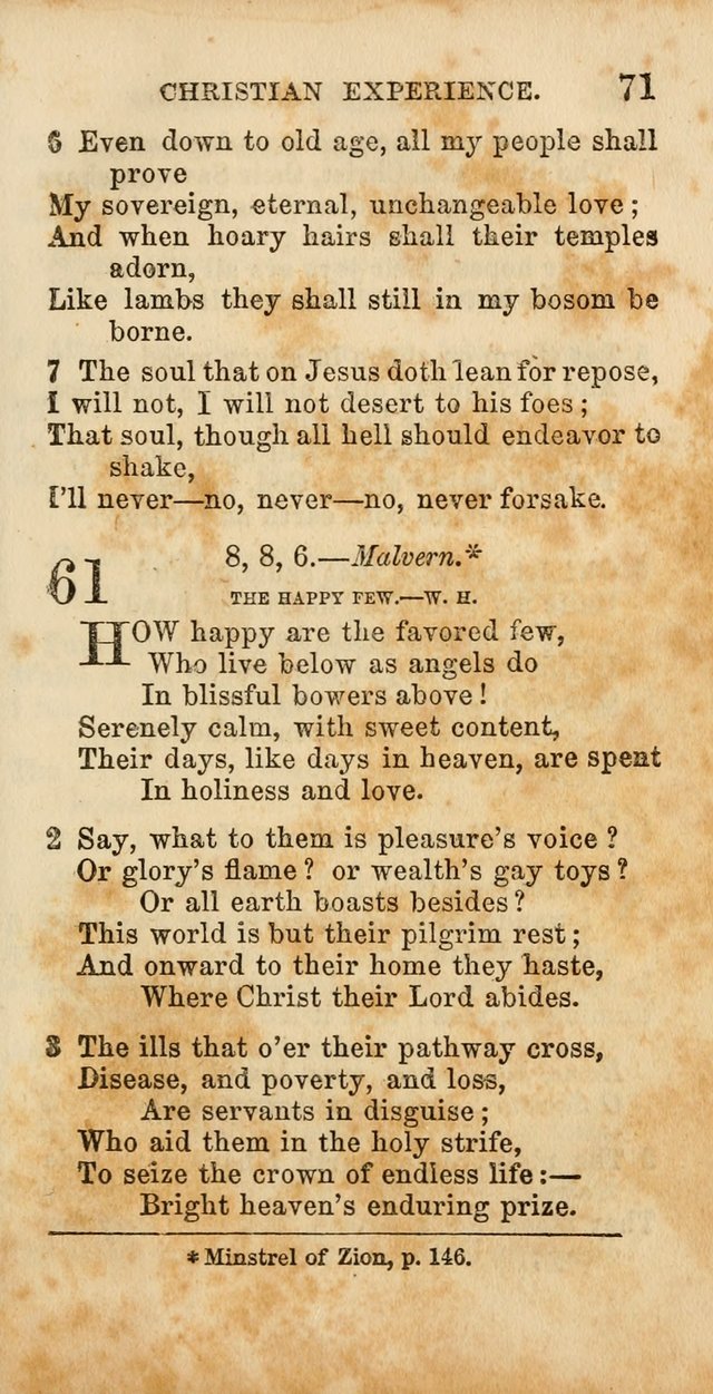 Select Melodies; Comprising the Best Hymns and Spiritual Songs in Common Use, and not generally found in standard church hymn-books: as also a number of original pieces, and translations from...German page 73