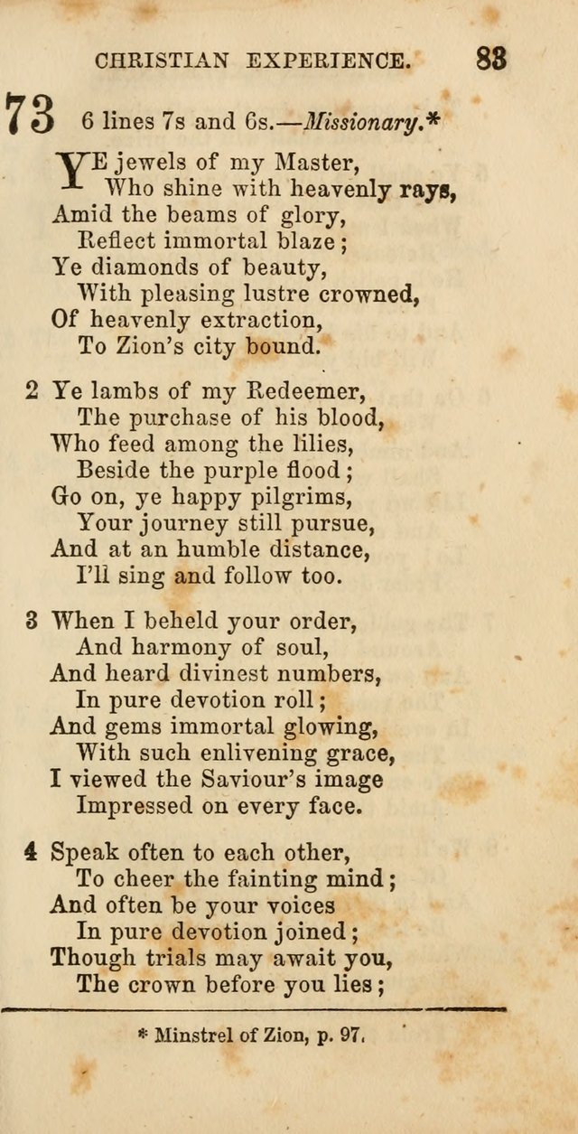 Select Melodies; Comprising the Best Hymns and Spiritual Songs in Common Use, and not generally found in standard church hymn-books: as also a number of original pieces, and translations from...German page 85