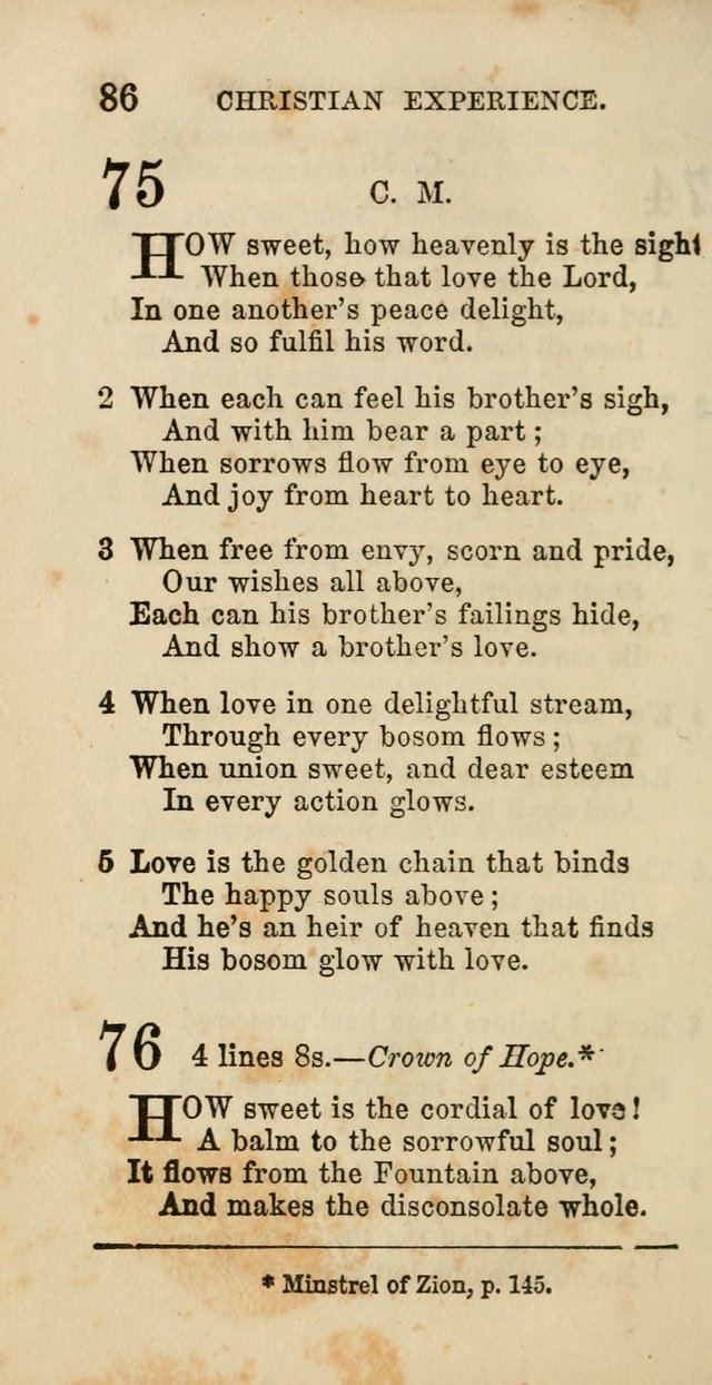 Select Melodies; Comprising the Best Hymns and Spiritual Songs in Common Use, and not generally found in standard church hymn-books: as also a number of original pieces, and translations from...German page 88