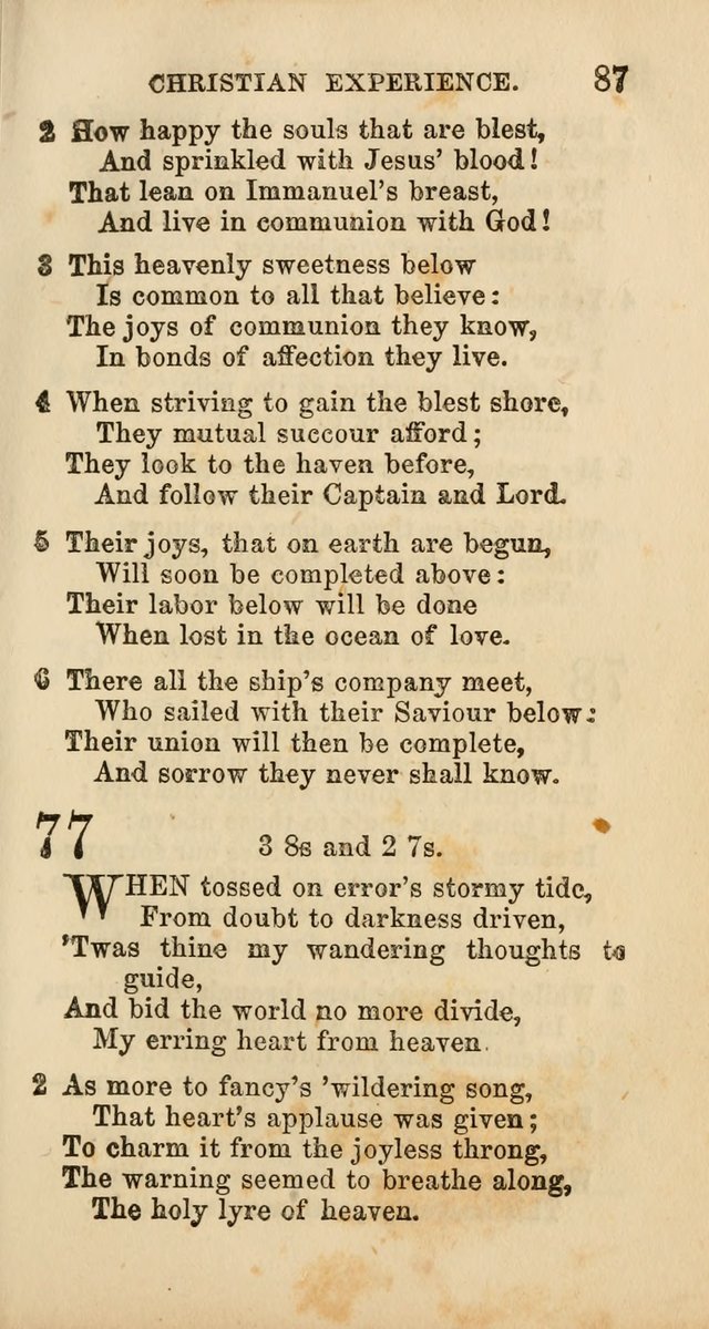 Select Melodies; Comprising the Best Hymns and Spiritual Songs in Common Use, and not generally found in standard church hymn-books: as also a number of original pieces, and translations from...German page 89