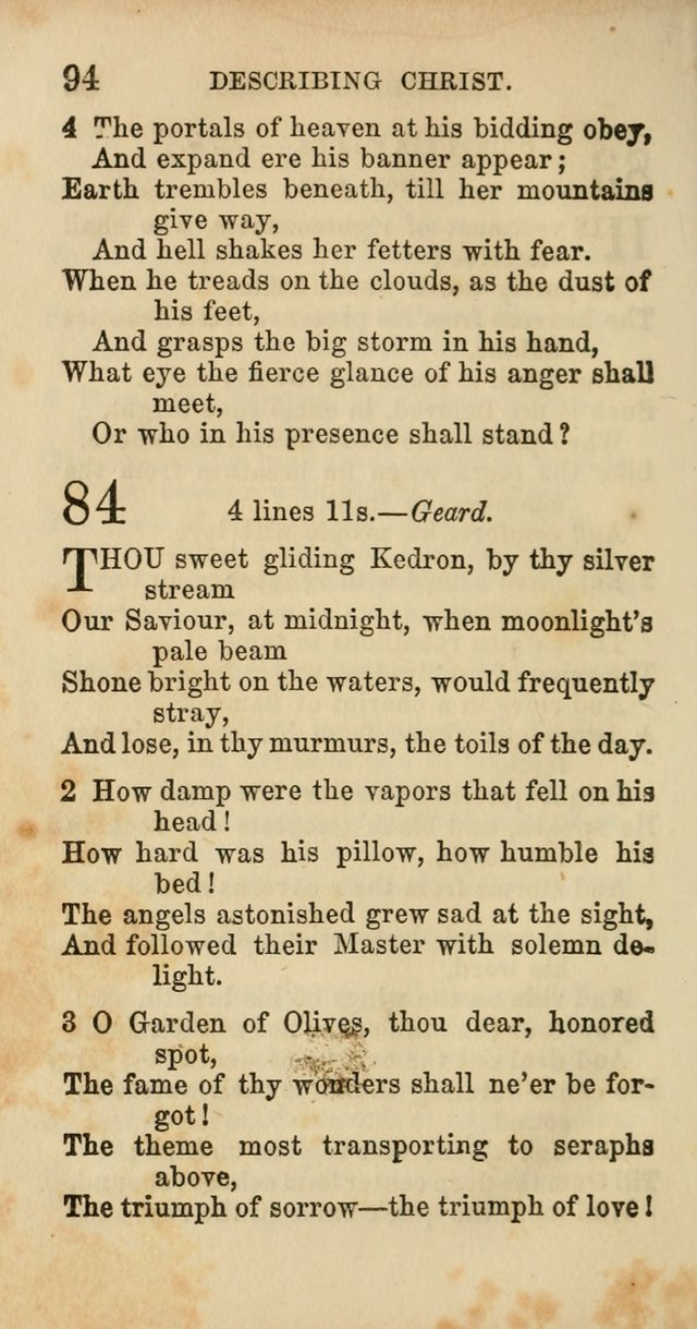 Select Melodies; Comprising the Best Hymns and Spiritual Songs in Common Use, and not generally found in standard church hymn-books: as also a number of original pieces, and translations from...German page 96