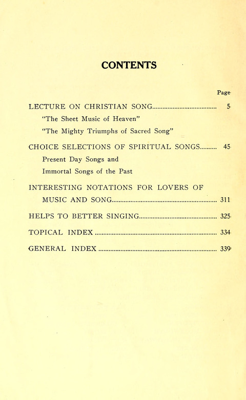 The Sheet Music of Heaven (Spiritual Song): The Mighty Triumphs of Sacred Song page v