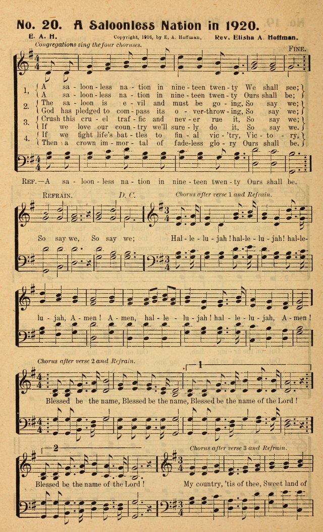 Songs of the New Crusade: a collection of stirring twentieth century temperance songs page 20