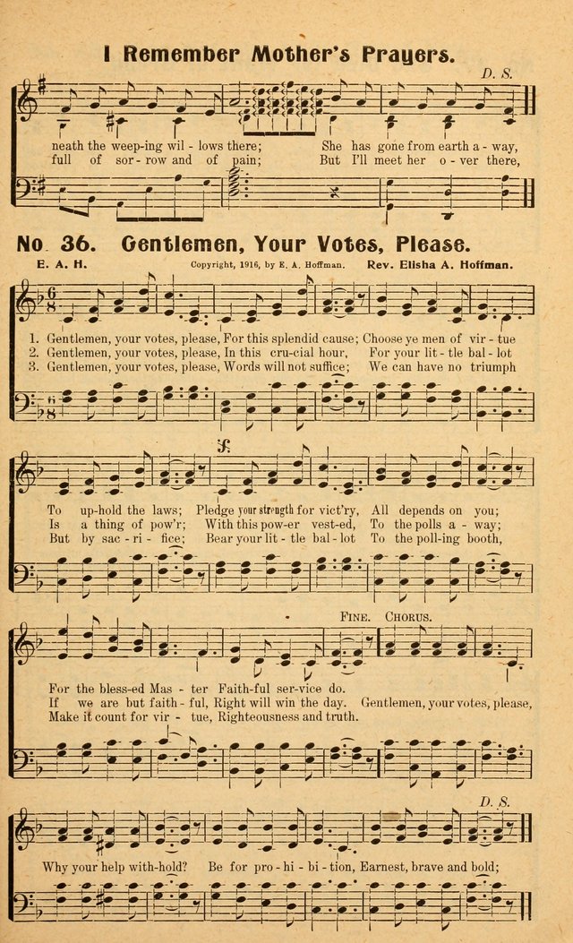 Songs of the New Crusade: a collection of stirring twentieth century temperance songs page 39