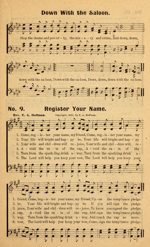 Songs of the New Crusade: a collection of stirring twentieth century temperance songs page 9