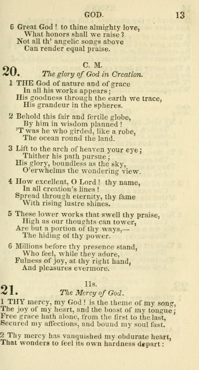 Social Psalmist: or hymns, selected for the private use and social meetings of evangelical Christians page 13