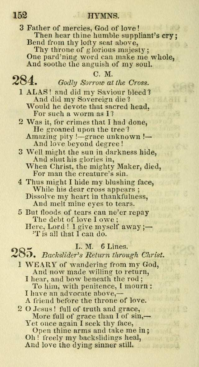 Social Psalmist: or hymns, selected for the private use and social meetings of evangelical Christians page 158