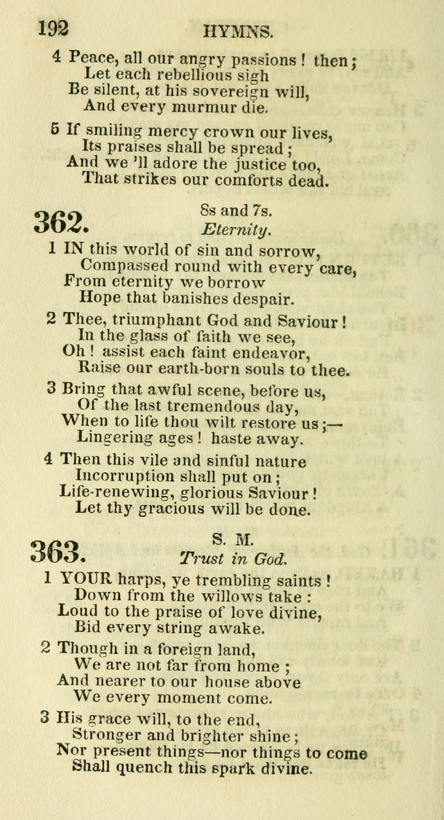 Social Psalmist: or hymns, selected for the private use and social meetings of evangelical Christians page 198