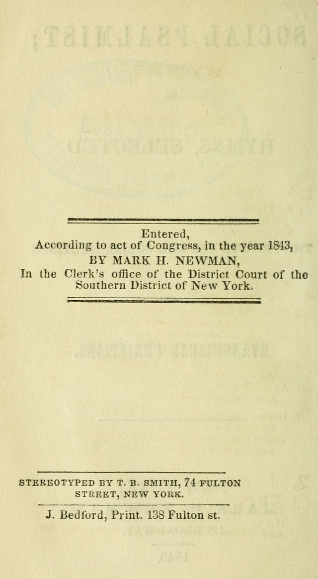 Social Psalmist: or hymns, selected for the private use and social meetings of evangelical Christians page 2