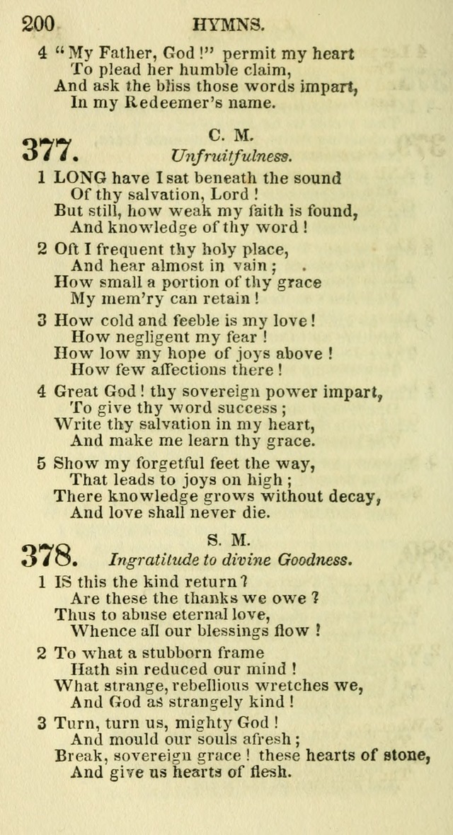 Social Psalmist: or hymns, selected for the private use and social meetings of evangelical Christians page 206