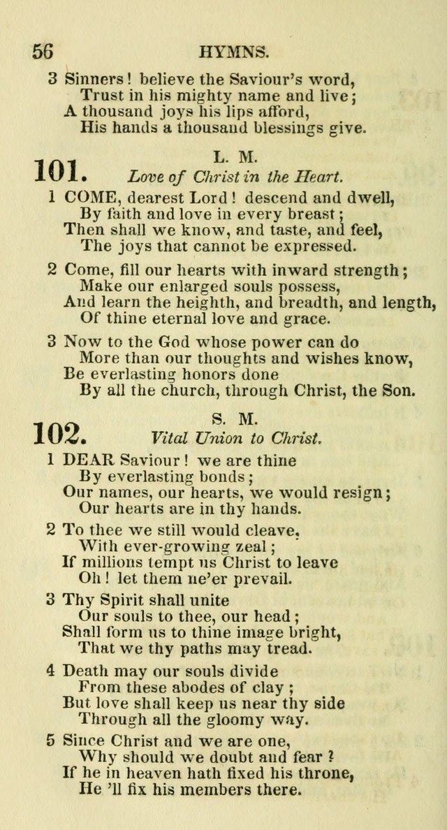 Social Psalmist: or hymns, selected for the private use and social meetings of evangelical Christians page 58